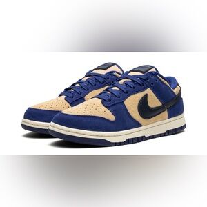 NWOB Nike Dunk Low Sneakers in Deep Royal Blue / Sesame / Midnight Navy